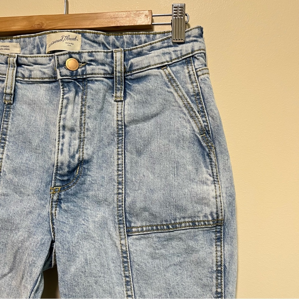 Universal Thread High Rise Slim Straight Utility Style Jean - Picture 3 of 12